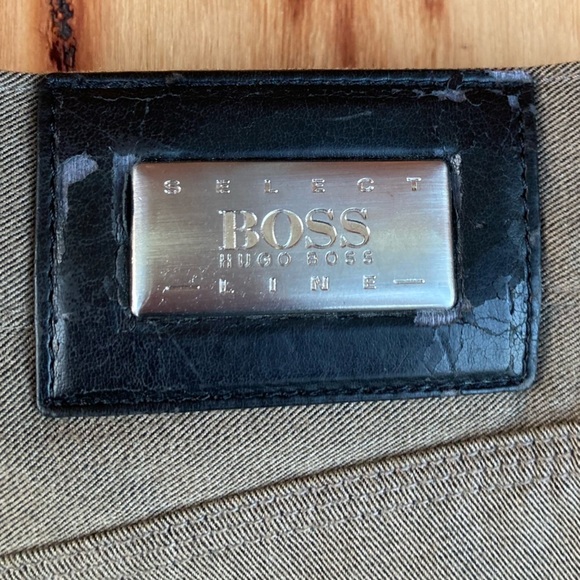 BOSS HUGO BOSS ALABAMA KHAKI TAN JEANS WOOL BLEND FABRIC SIZE 32 - Picture 3 of 9